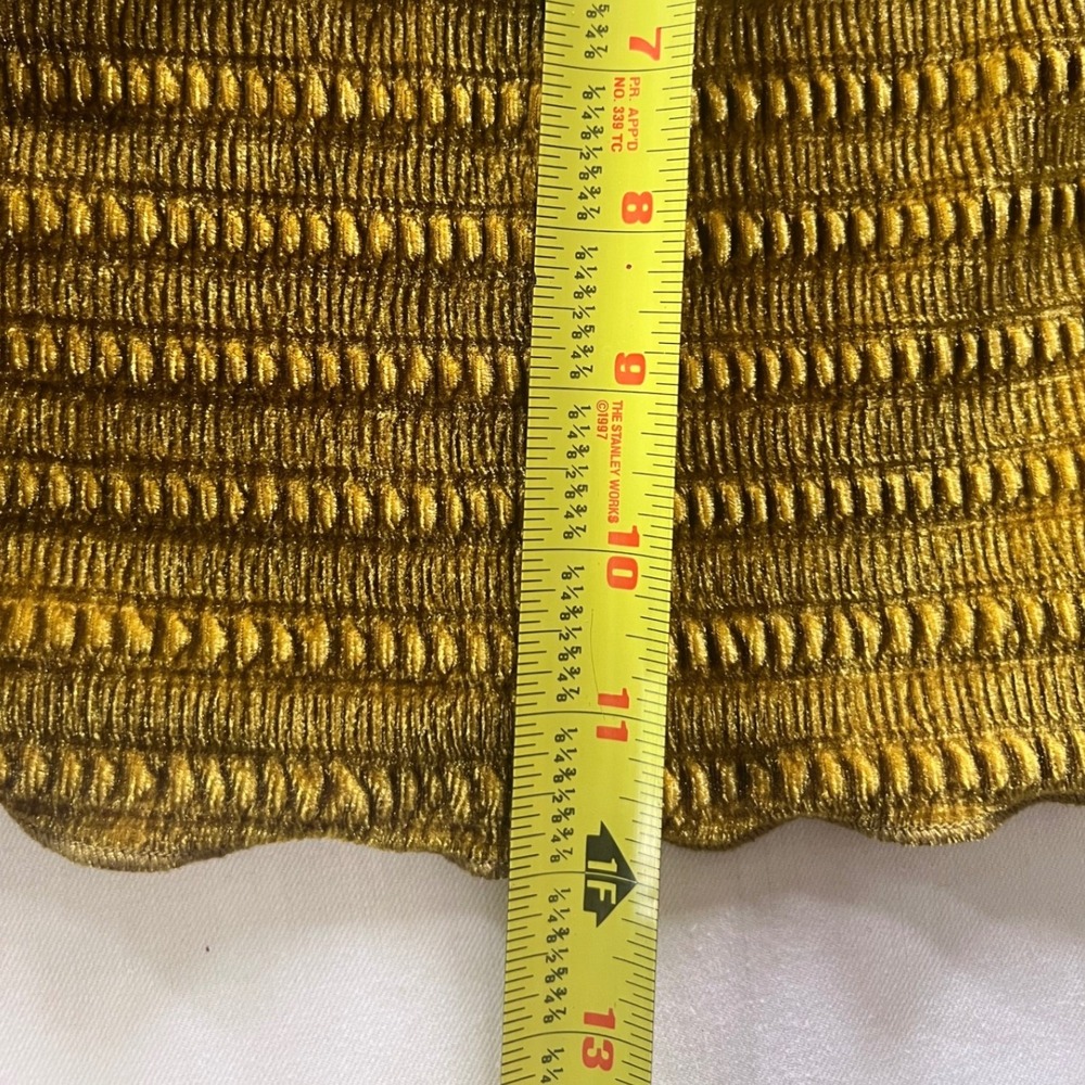 Wild Fable Golden Chartreuse Velvet Stretch Cropped Tank Top Size Large retro - Picture 9 of 9
